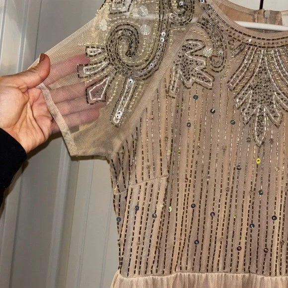 ASOS Maternity Dress in Cream with Sequin Embellishments - Picture 4 of 9